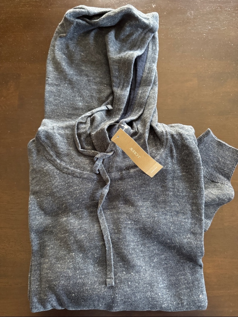 J. Crew Heathered Charcoal Knit Hoodie